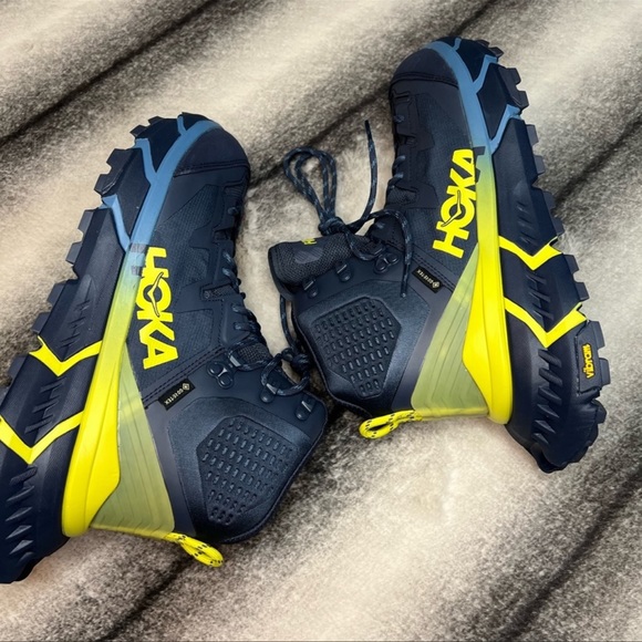 Hoka One One Tennine Ombre Blue Green Athletic Trail Hiking Running Sneakers - Picture 4 of 8